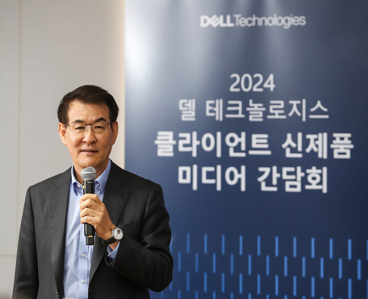 김경진 델 테크놀로지스 코리아 총괄사장이 11일 역삼동 강남파이낸스센터에서 열린 기자간담회에서 발표를 하고 있다.(사진=델 테크놀로지스)