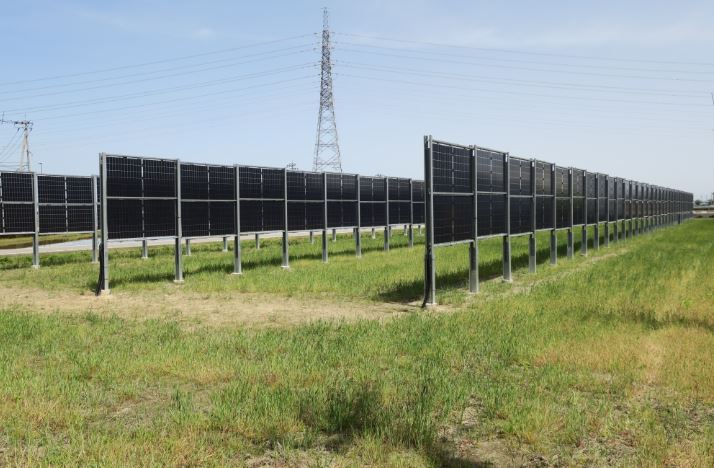 수직형 영농형 태양광 발전소 (사진 = 민나전력)