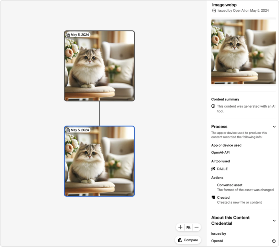 C2PA 메타데이터 (사진=오픈AI)