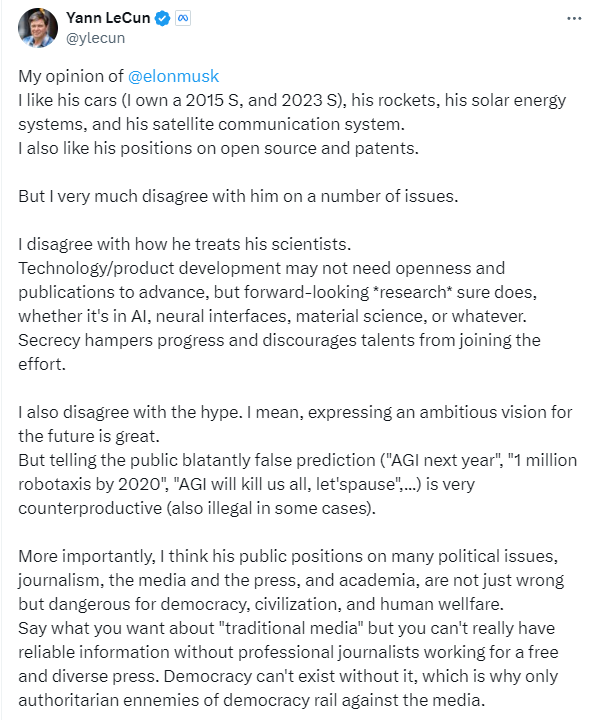 (사진=X, Yann LeCun)