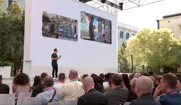 마크 저커버그 CEO가 커넥트 2023에서 기조연설을 진행하고 있다. (사진=메타)