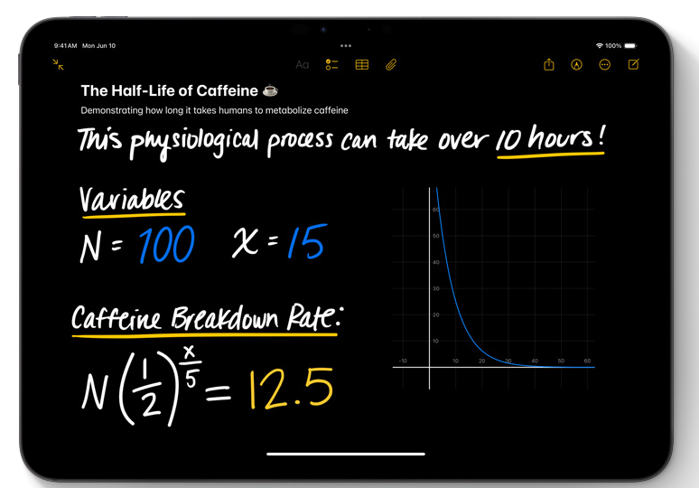 아이패드용 손글씨 계산기 (사진=애플)