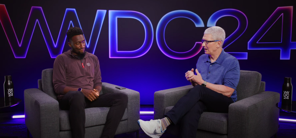 (사진=유튜브, Marques Brownlee 채널 'Talking Tech and AI with Tim Cook!' 캡처)