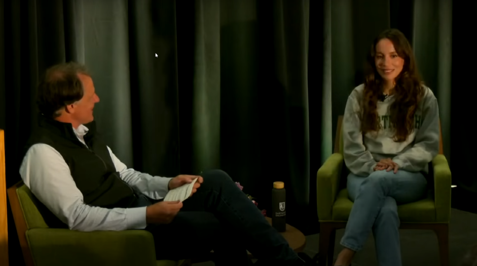 대담에 참여 중인 무라티 CTO(오른쪽) (사진=유튜브, Dartmouth Engineering 채널, 'AI Everywhere: Transforming Our World, Empowering Humanity' 캡처)