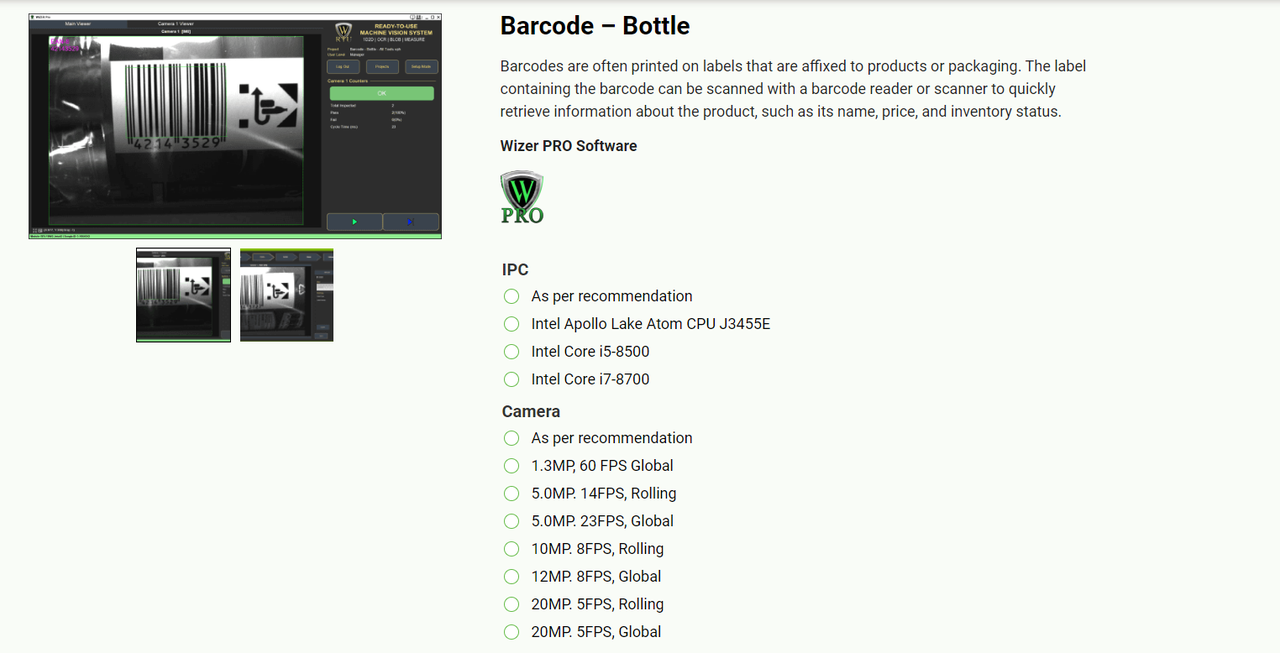 비즈스토어 내부 옵션 선택 예시 이미지 (사진=비즈캠)