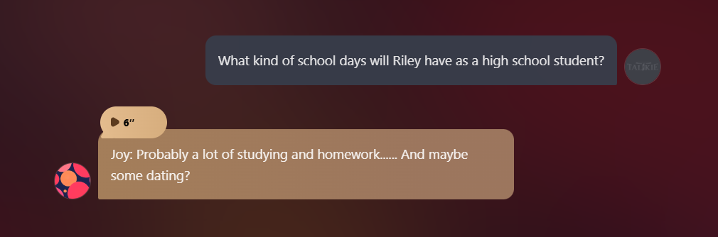 기쁨이와 나눈 대화 중 일부 (사진=토키)