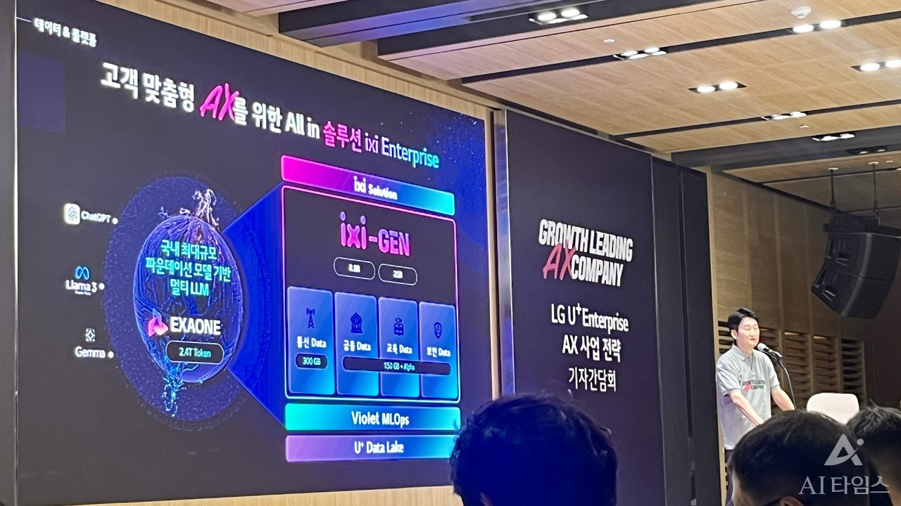 권용현 기업부문장(전무)이 익시 엔터프라이즈에 대해 설명하고 있다.