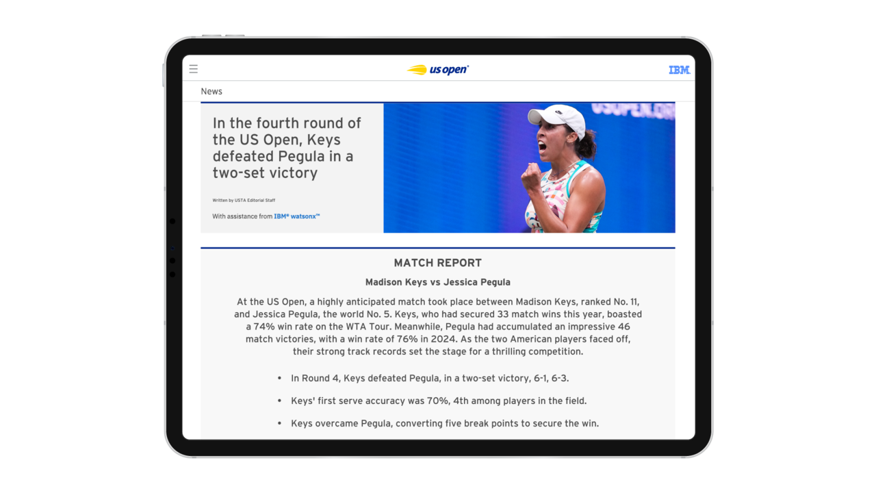 IBM 매치리포트 상세 예시 이미ㅣ (사진=IBM)