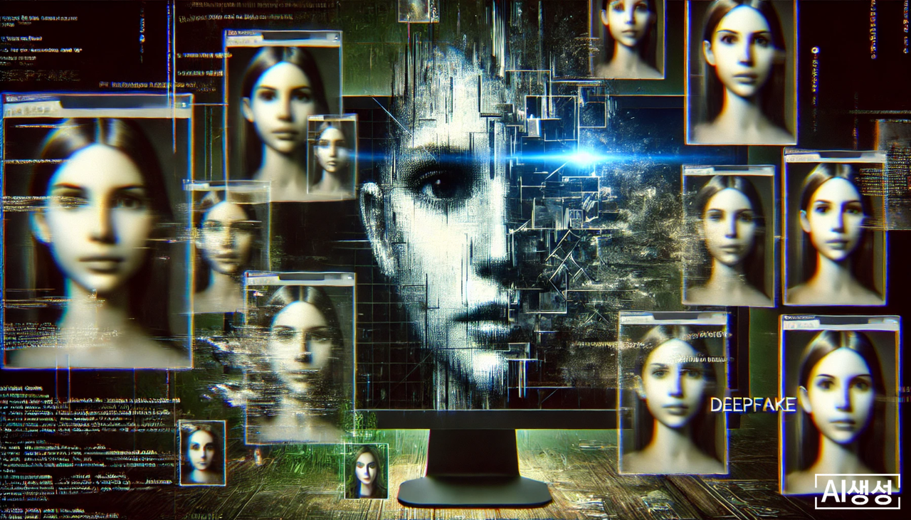 텔레그램 딥페이크 성범죄 피해를 묘사 AI생성이미지