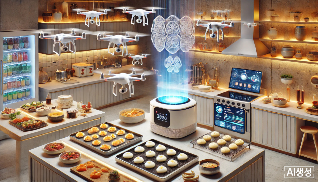 3D로 프린팅 중인 2050년 추석음식