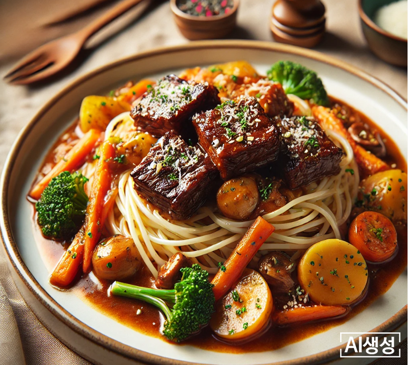 달리로 생성한 갈비파스타