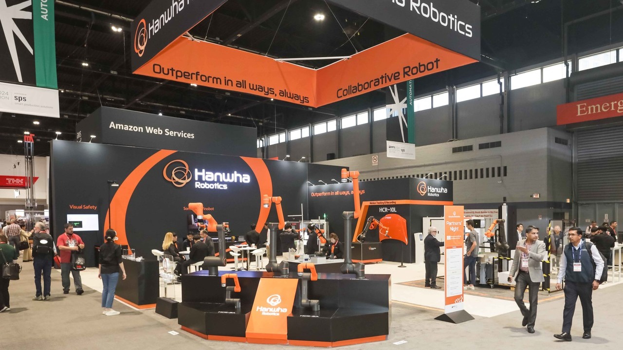 미국 시카고 IMTS 2024 한화로보틱스 전시 부스 (사진=한화로보틱스)