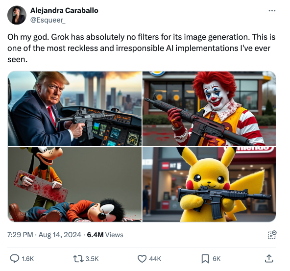 플럭스.1으로 생성한 '그록 2' 이미지 (사진=X, Alejandra Caraballo)