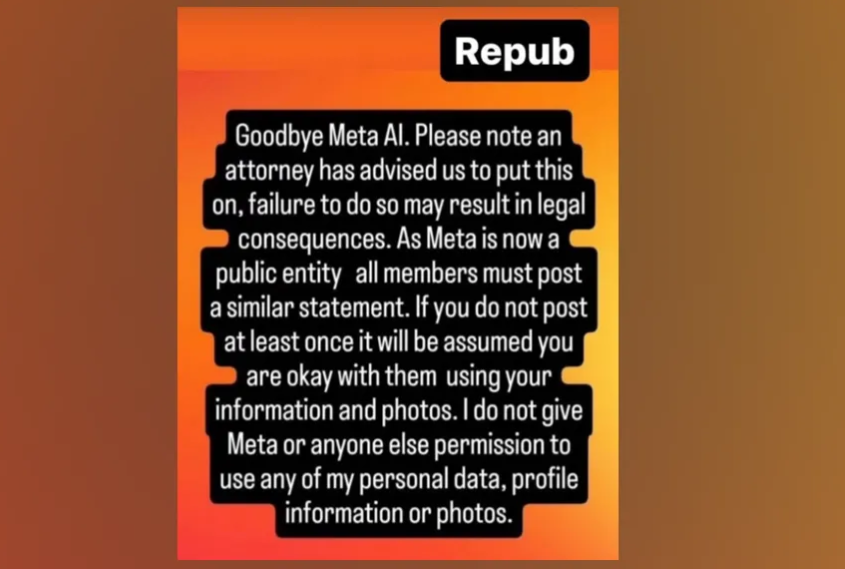 ‘Goodbye Meta AI’ fake message (Photo = Instagram)