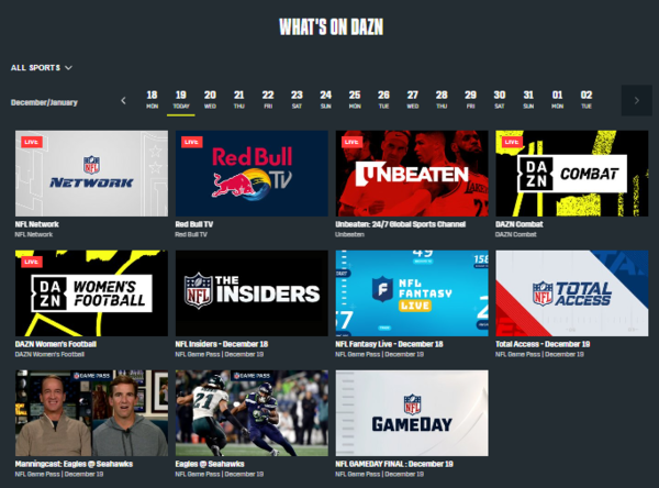 스포츠계 넷플릭스 DAZN