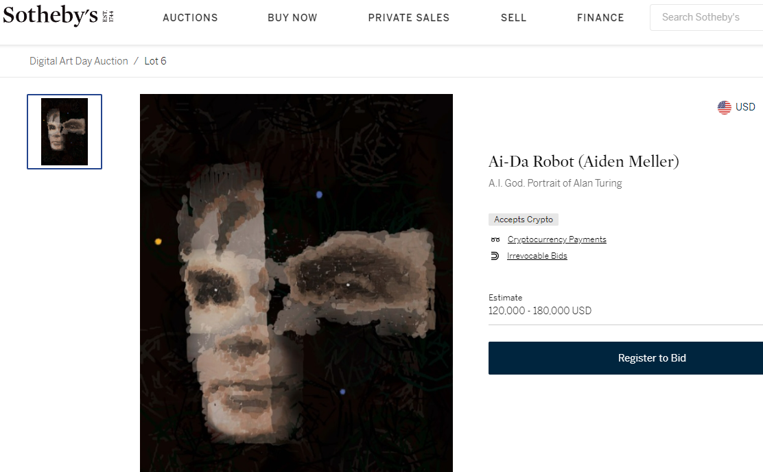 Sotheby's auction page (Photo = Sotheby's)