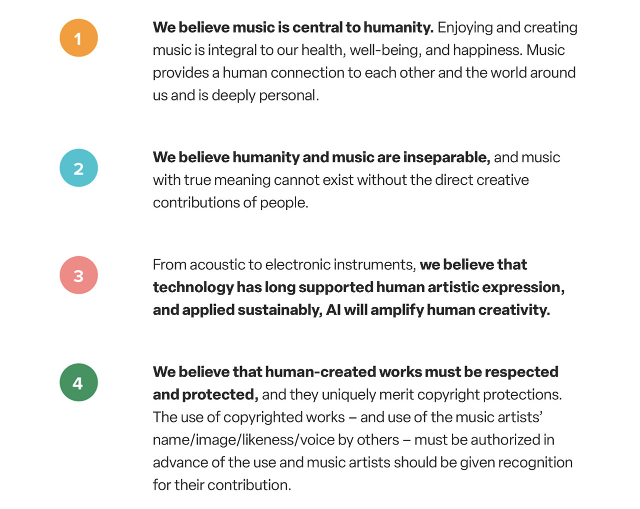 가이드라인 내용 (사진=AI 포 뮤직 공식 홈페이지)