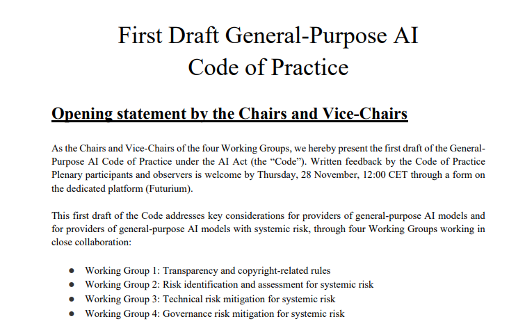 GPAI 실무 강령 초안 (사진=EU)