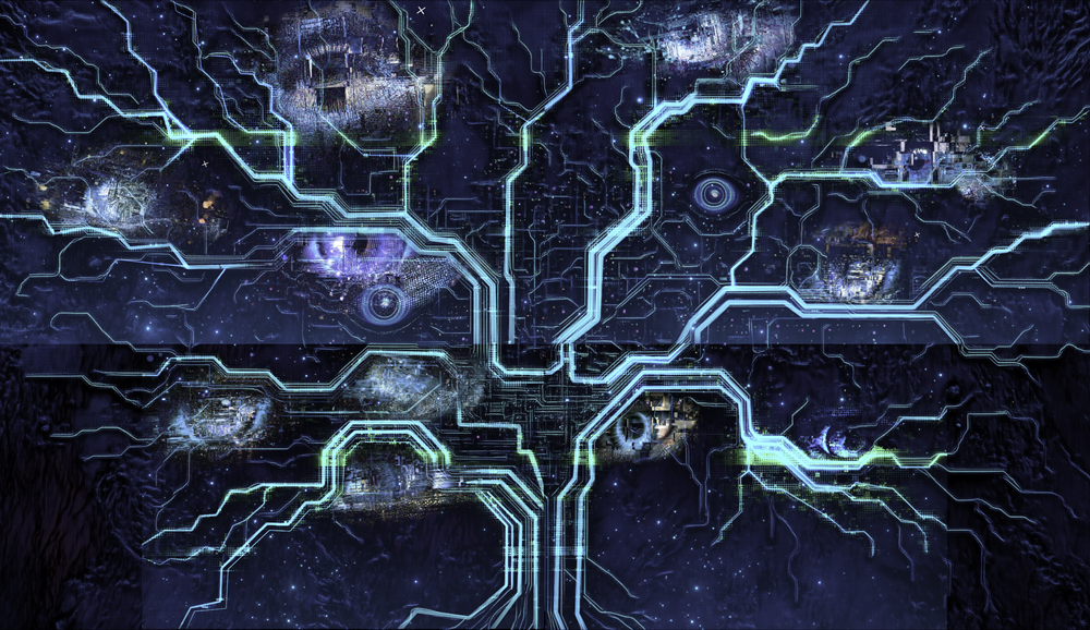 로봇 손이 펼쳐지며 하늘과 우주를 여는 장면(사진=파프리카 주식회사)