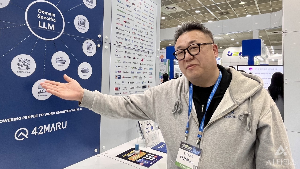 박정학 이사가 도큐에이전트42에 적용된 LLM 라인업을 소개했다.