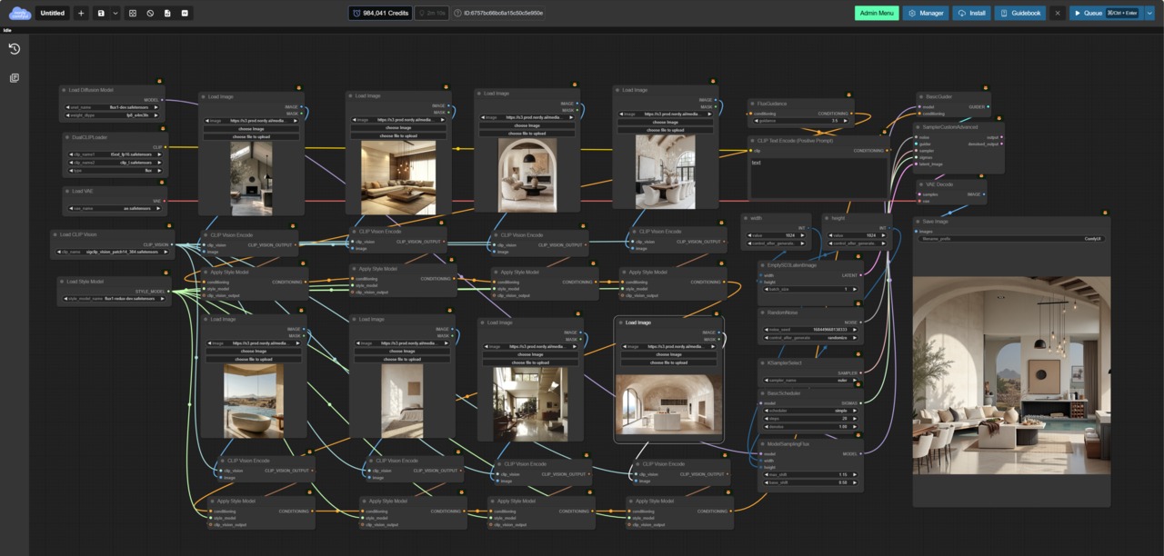 노르디를 활용해 생성한 실내 인테리어 레퍼런스 작업 워크플로우(사진=가온프라임)