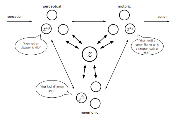 다른 역할을 하는 여러 요약 함수들의 정보를 보여주는 그림. 함수들은 뇌의 다른 부분에 있는 신경 회로와 관련이 있거나, 여러 곳에 분산돼 있을 수 있다. 일부는 현재 상황을 인식하는 데 사용될 수 있으며, 다른 함수는 과거 기억을 떠올리게 할 수 있다. 또 다른 함수는 행동 계획을 세우는 데 도움을 줄 수 있다. (사진=arXiv)