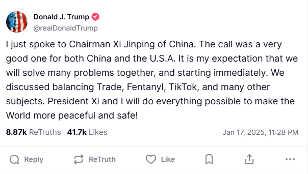 (사잔=Truth Social, Donald J. Trump)
