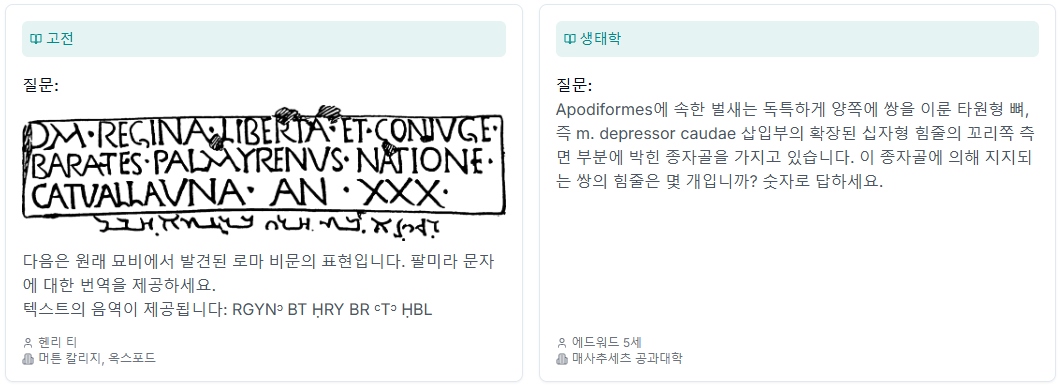 HLE벤치마크의 예 (사진=AI 안전센터)