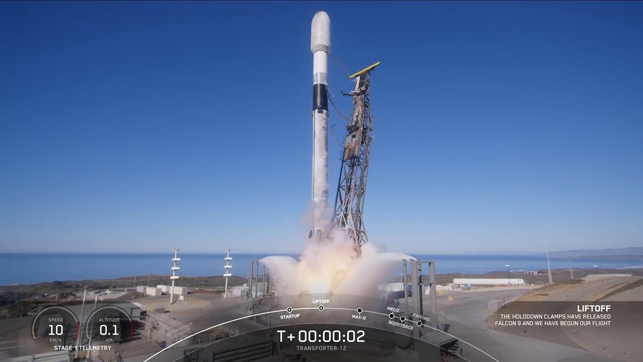 텔레픽스의 블루본이 실린 스페이스X 팔콘9이 발사되는 모습 (사진=텔레픽스)