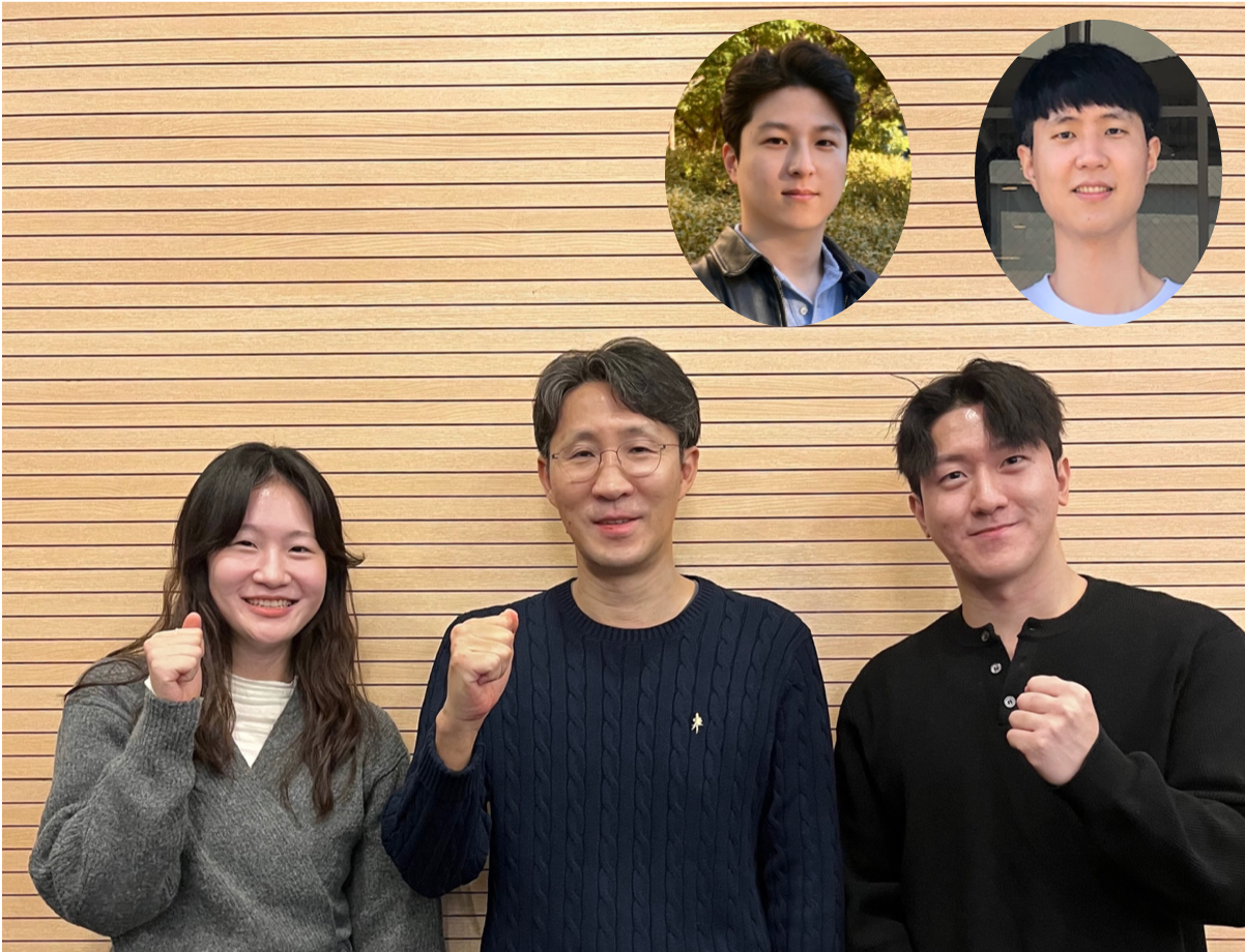 (윗줄 왼쪽부터) KAIST 전기및전자공학부 박사 나승호, KAIST 김재철AI대학원 교수 이기민(아랫줄 왼쪽부터) KAIST 전기및전자공학부 박사과정 김한나, KAIST 전기및전자공학부 교수 신승원, KAIST 전기및전자공학부 박사과정 송민규(사진=KAIST)