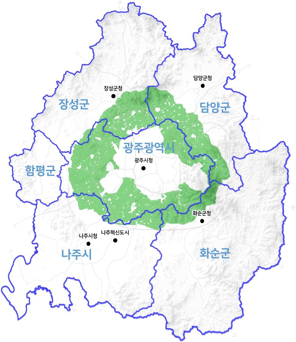 광주권 개발제한구역 현황 (표=전남도)