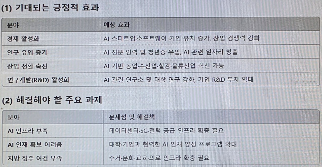기대되는 긍정적 효과와 해결해야 할 주요 과제 (표=양준석 기자)