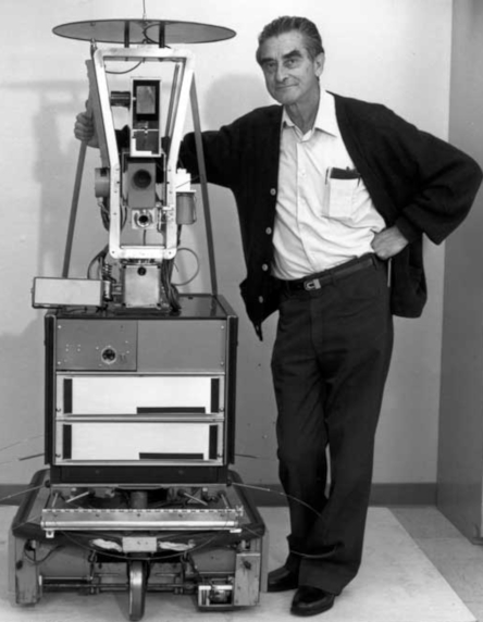 찰스 로젠과 셰이키 로봇 (사진=컴퓨터-타임라인)