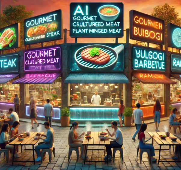 달리로 생성한 대체육 마켓