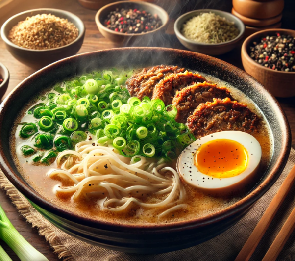 달리로 생성한 대체육 라면 토핑