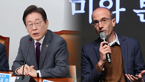 이재명 민주당 대표(사진 왼쪽)과 유발하라리(사진 오른쪽) (사진=KBS 화면캡처)