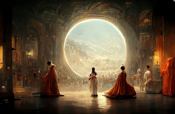 2022년 콜로라도 스테이트 페어 미술대회에서 1위를 차지한 Jason Allen의 작품 Théâtre d‘Opéra Spatial, ArtNew