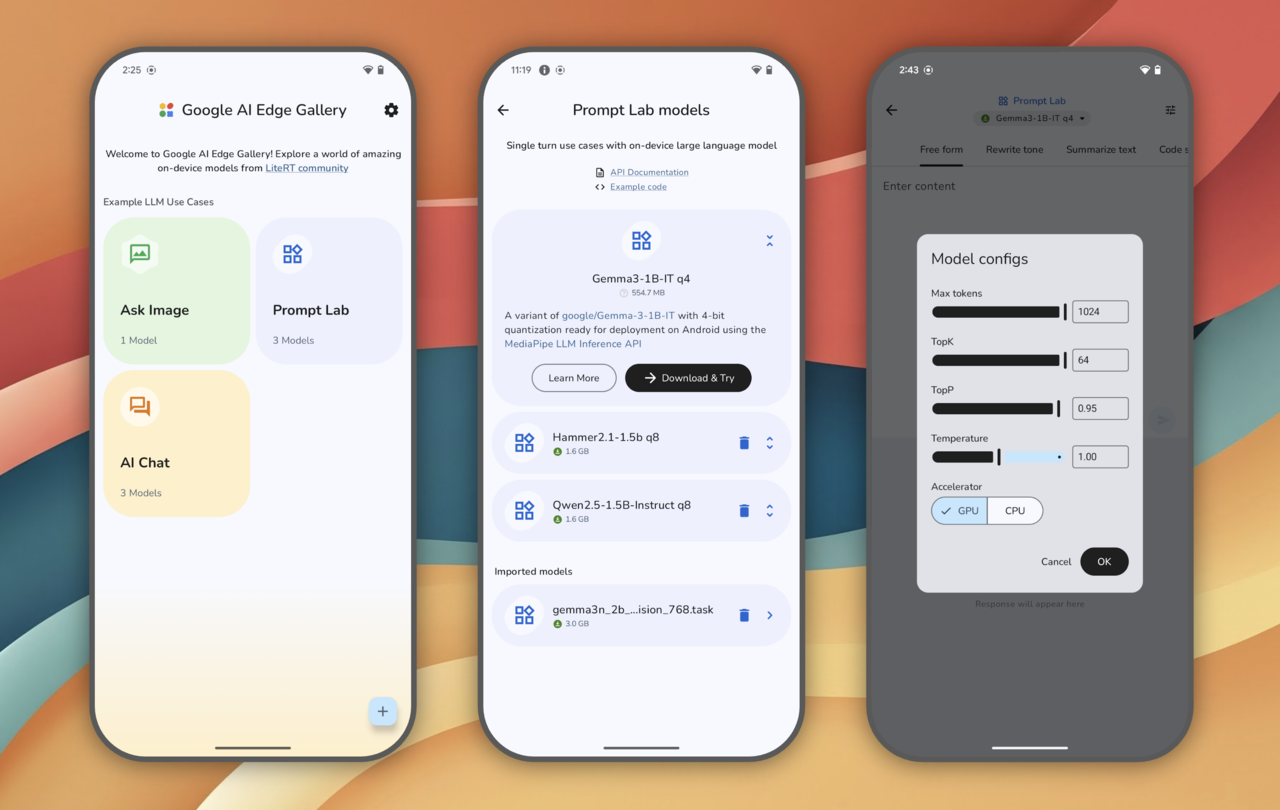 구글, 오픈 소스 모델 다운·실행하는 휴대폰 앱 출시 < 산업일반 < AI산업 < 기사본문 - AI타임스