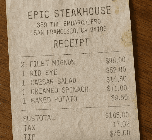 챗GPT로 생성한 가짜 영수증 (사진=X, Michael Gofman)