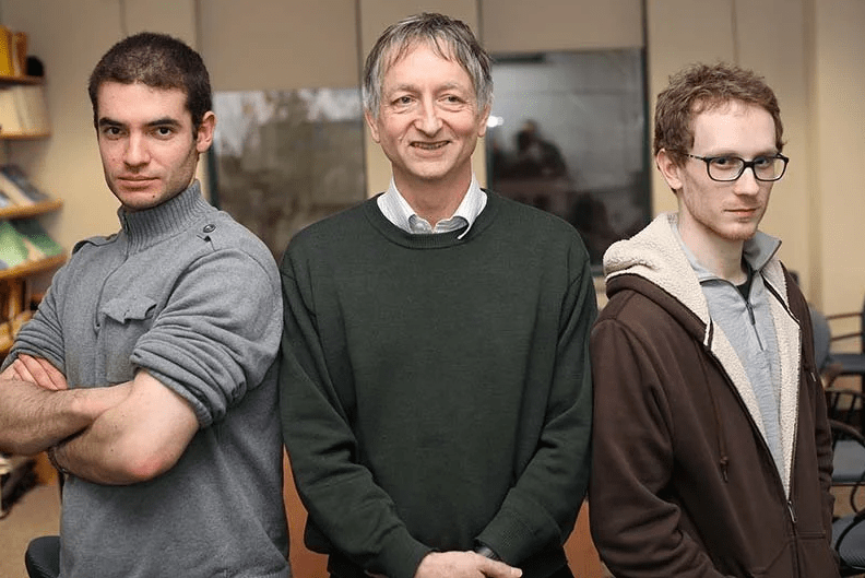 2013년의 수츠케버(왼쪽부터), 힌튼, 크리체브스키 (사진=토론토대학교)