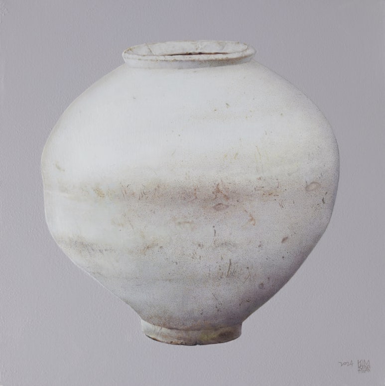 김영환 작. 달항아리 25호정방 Oil on Canvas