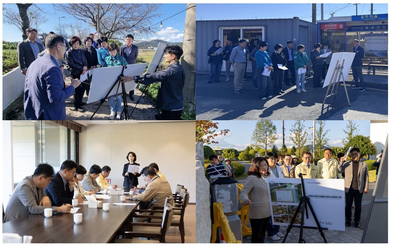 순천시의회가 현장 활동을 하고 있다.