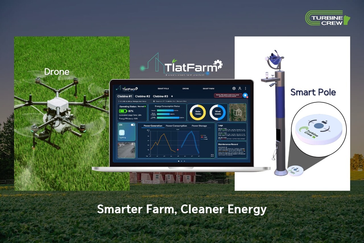 ㈜터빈크루. 드론·스마트폴·원격제어 자동 모니터링 기술