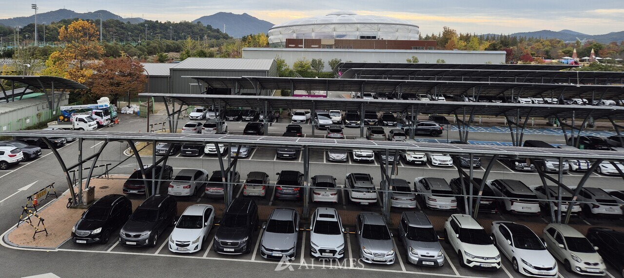 순천문국가정원 주차장에 설치된 태양광 (AI타임스DB)