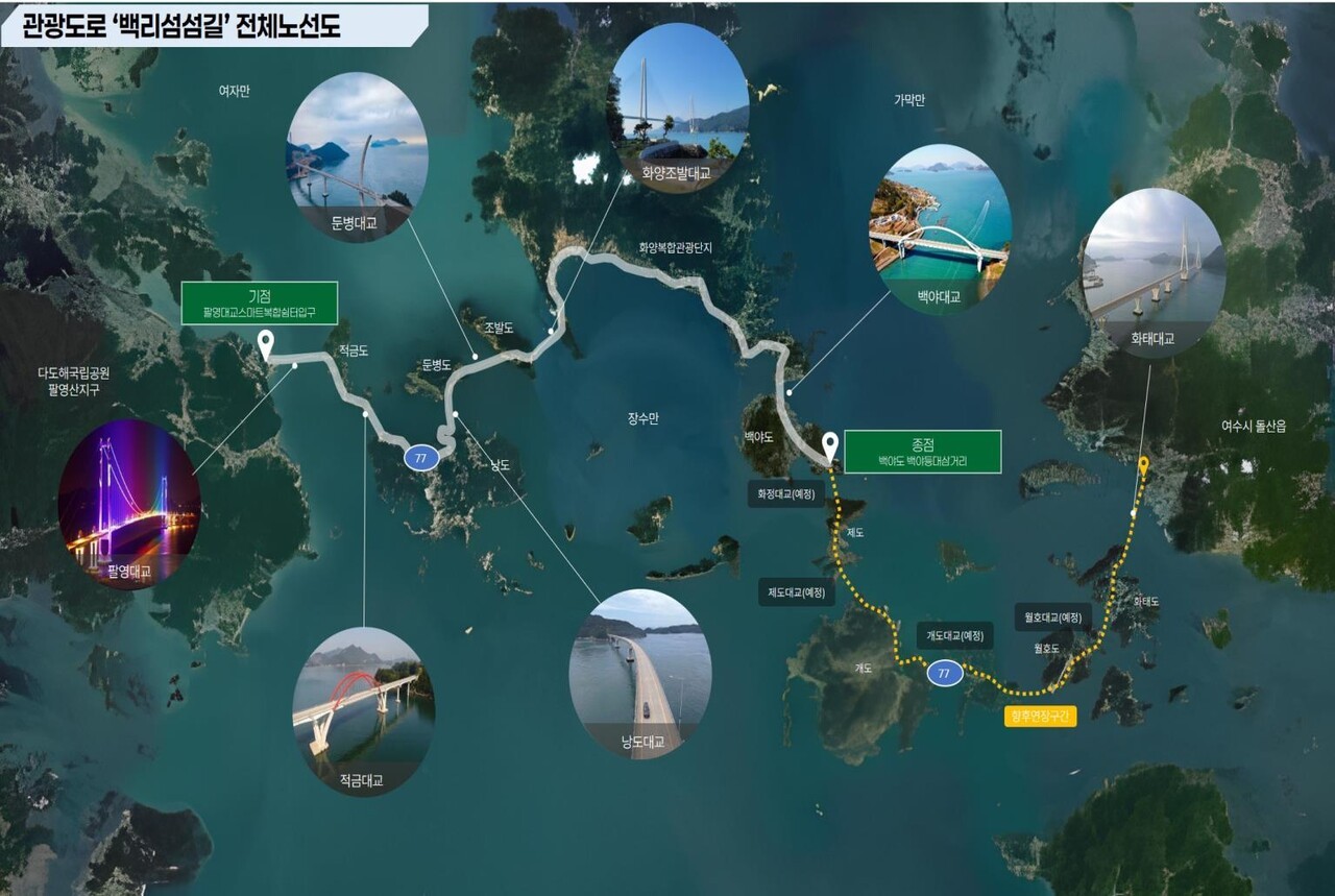여수 '백리섬섬길' 전체 노선도 (사진=여수시)