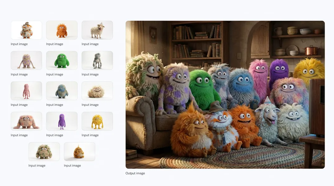 나노 바나나 프로로 생성한 14개 객체가 포함된 복잡한 이미지 예시