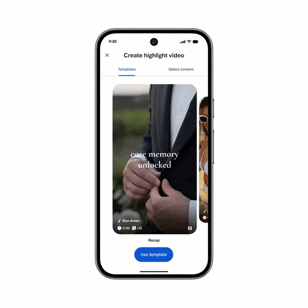 구글 포토 템플릿 기능 (사진=구글)