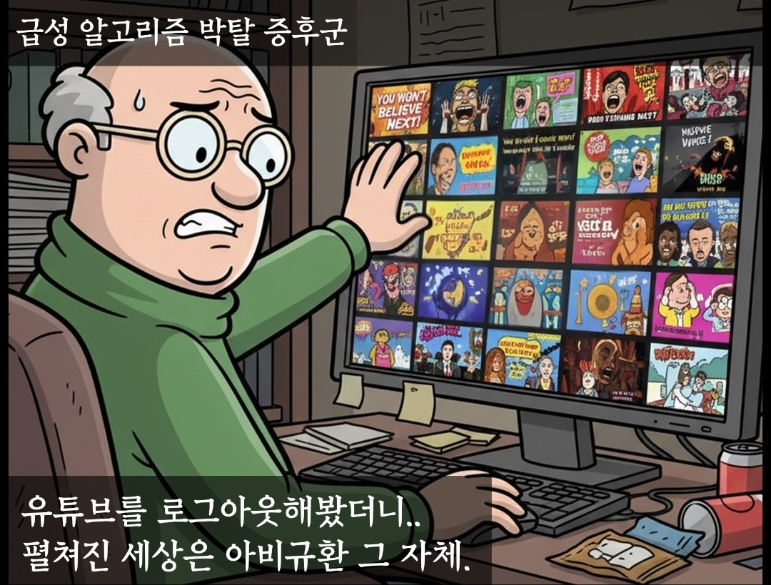 [AI카툰] Bob, Senior IT guy - 밥, 급성 알고리즘 박탈 증후군