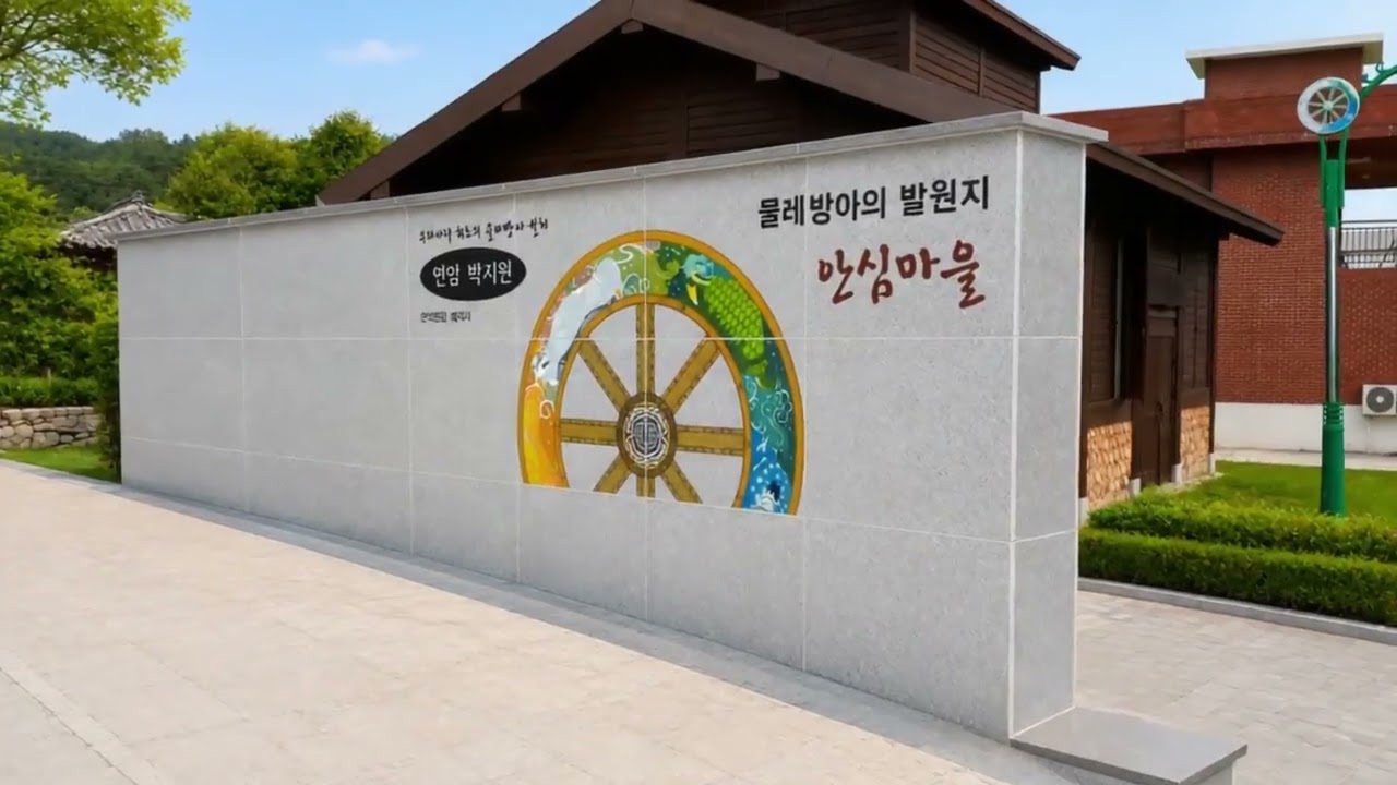 함양 안심마을 아트월, 물레방아의 역사와 마을의 정체성을 담다