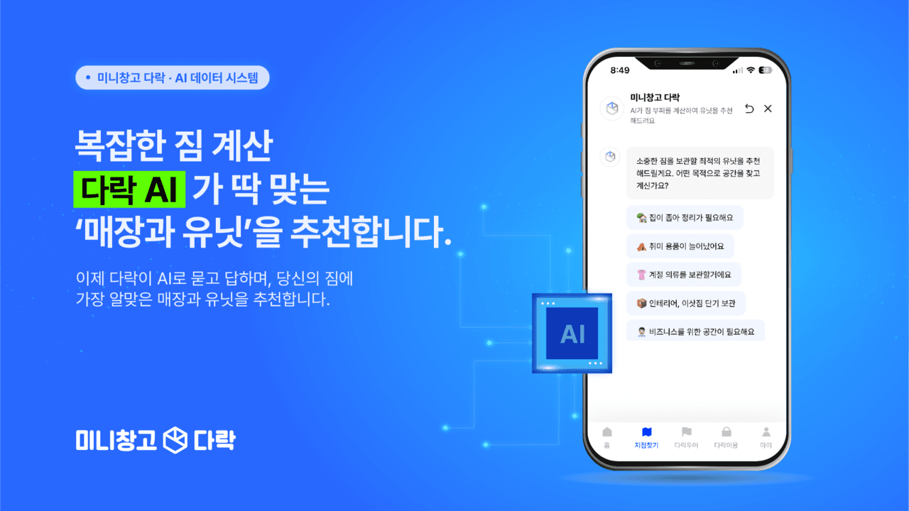 미니창고 다락, 셀프스토리지 최초 AI 데이터 시스템 도입